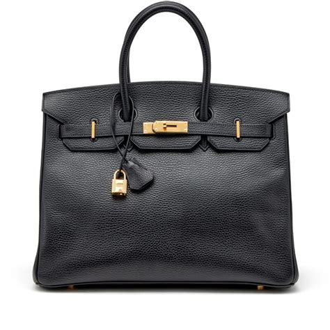 hermes black ardennes|HERMES Ardennes Birkin 35 Black 53244 .